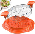 Chicken Shredder Tool Twist with Brush & Fork, Orange