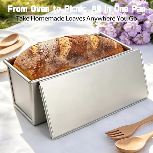 Pullman Loaf Pan with Lid 13x4 Uncoated Aluminized Steel for Sandwich