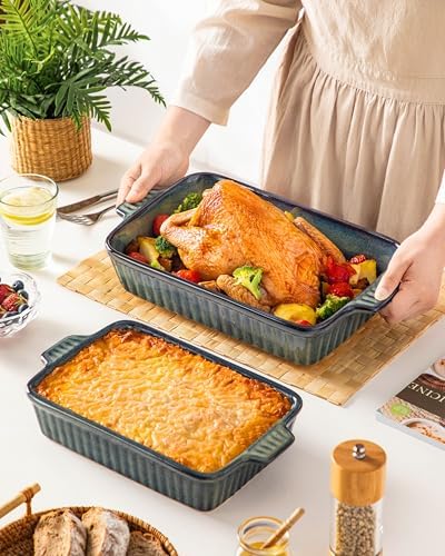 vancasso Ceramic Baking Dish Set of 4, Green