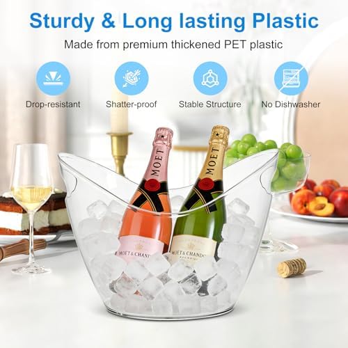 3.5L Ice Bucket for Parties 2 Pcs (in 1 Package), Portable Drink