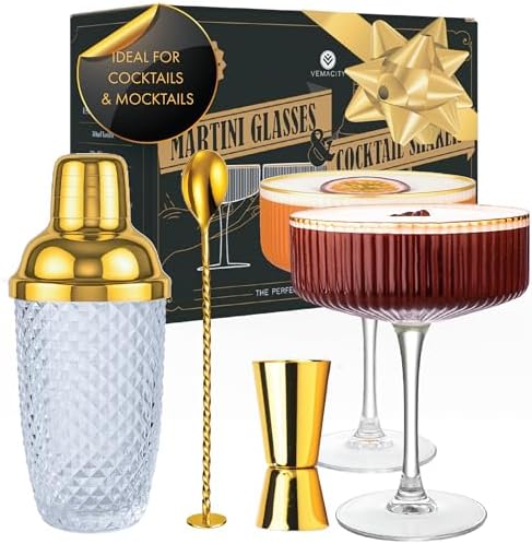 VEMACITY - Luxury Espresso Martini Gifts | Gold Cocktail Shaker Set +