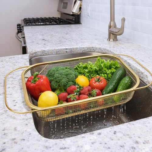 Sink Strainer Basket, Fine Mesh Stainless Steel Over Sink Strainer