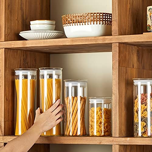 ZENS Glass Jars with Airtight Lid Set of 2, 37oz Kitchen Storage Jars