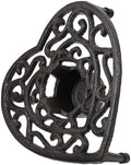 Cast Iron Teapot Warmer Tripod Rack with Tealight Holder Heart Cutout