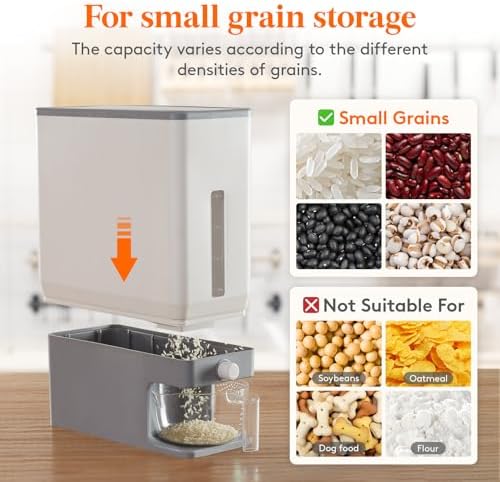 Lifewit Rice Container, 25 Lbs, with Dispenser