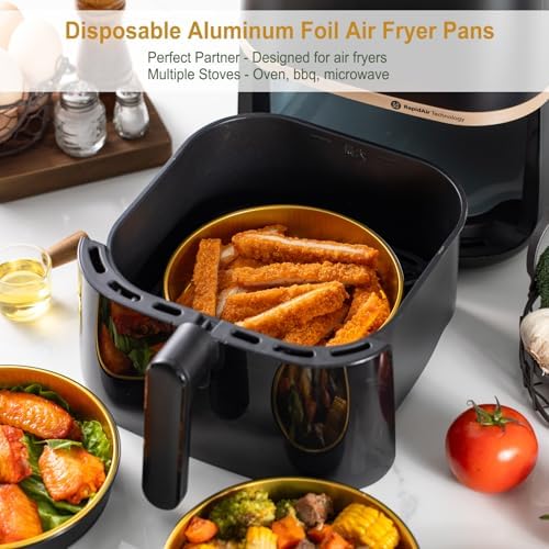 7 Inch Air Fryer Foil Pans, 20 Pack, 24.5oz Round