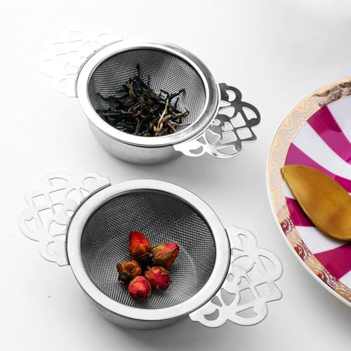 4 Set Tea Strainers with Drip Bowls Loose Leaf Tea Strainers