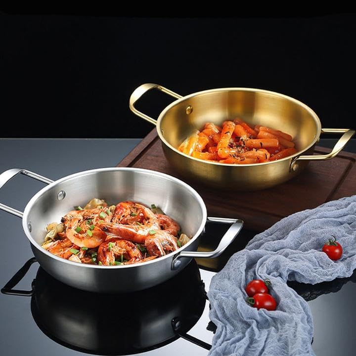 Paella Pan Cooking Pan Skillet Pan Stainless Steel 9.4 Inches for