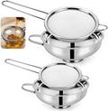 Supkiir 4 Pcs Stainless Steel Funnels with Fine Mesh Strainer, 1.4