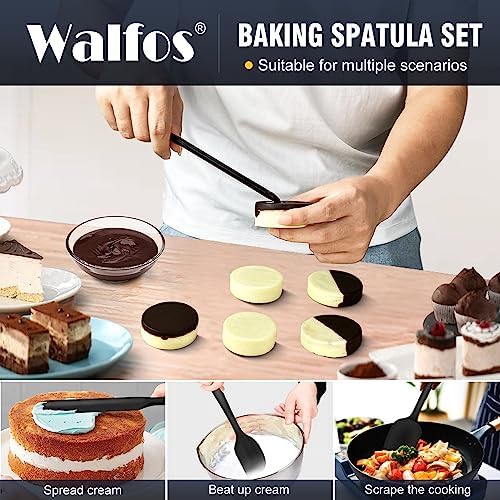Walfos 600°F High Heat Resistant Silicone Spatula Set of 5- Food Grade
