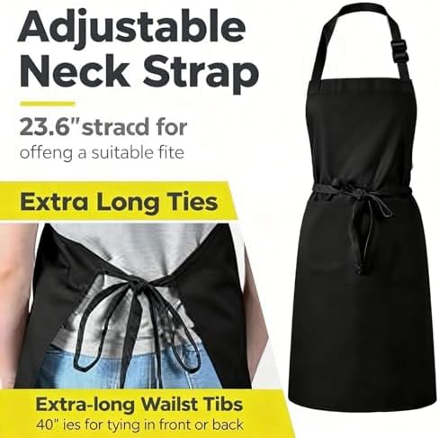 Extra Large Apron for Men Adjustable Bib Aprons with 2 Pockets Women