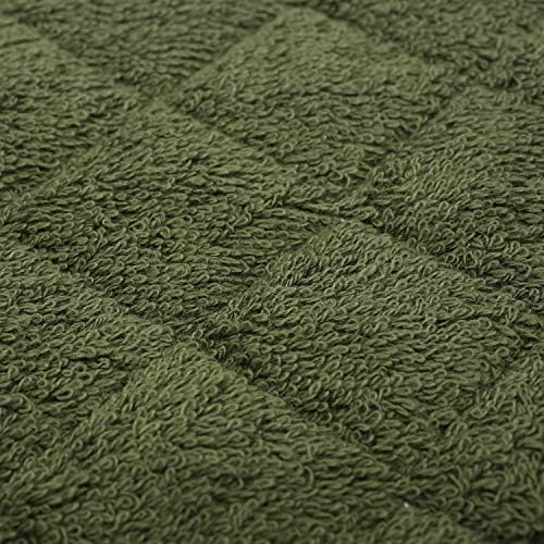 Cotton Terry Pot Holders, Set of 5, Olive Green