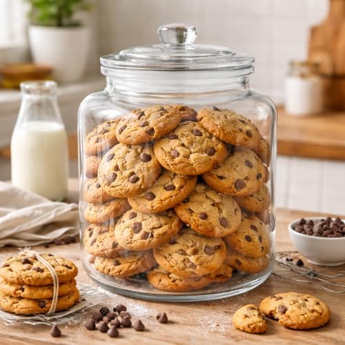 4 Gallon Glass Jar with Lid Large Cookie Jar with Big Opening Airtight