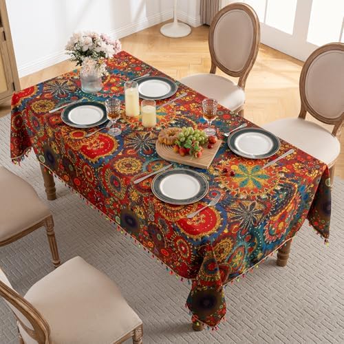 Bohemian Geometric Waterproof Rectangle Table Cloth 60x70inch
