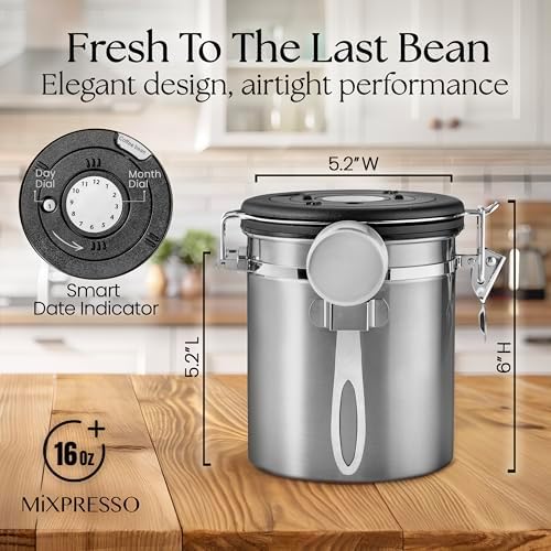 Mixpresso Airtight 16oz Coffee Canister