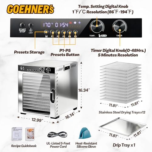 Commercial 12-Tray Food Dehydrator