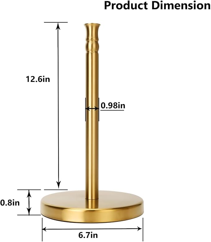 Paper Towel Holder, Stainless Steel Heavy Base, Paper Towel Holder Countertop - Image 5