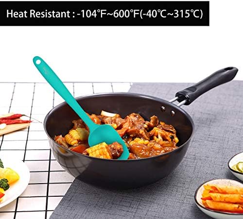 HOTEC 600°F Heat Resistant Silicone Rubber Spatula Set,Multicolor, Set