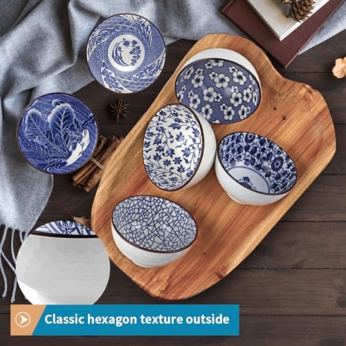 Ceramic Rice Bowls 10 oz, Japanese Style Bowl Gift Set, Assorted