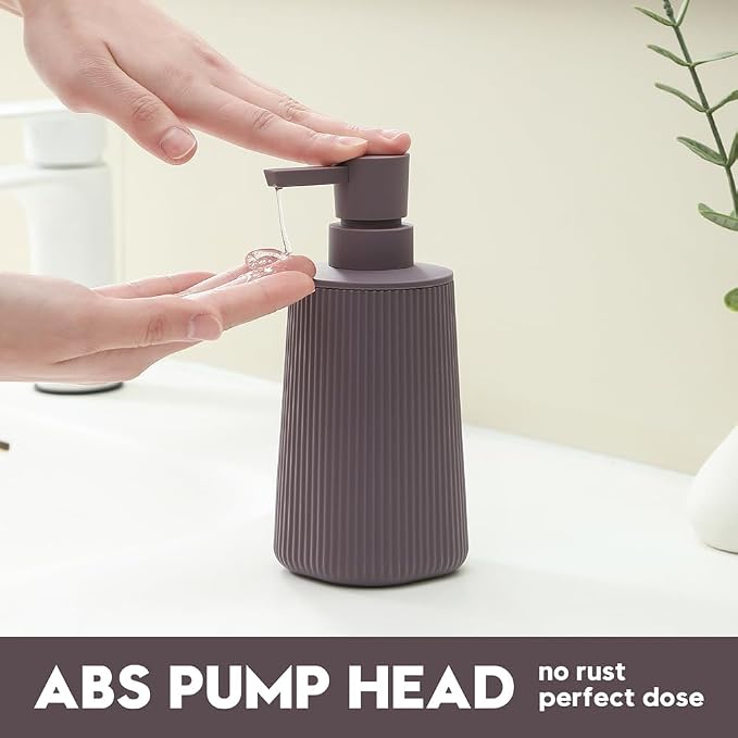 Small Soap Dispenser for Bathroom and Kitchen, Modern Farmhouse Striped Style - Image 3