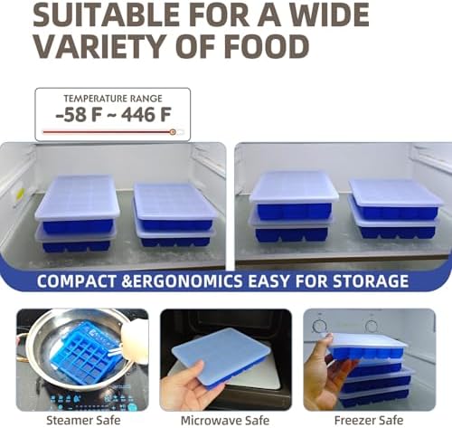 1 Tbsp & 2 Tbsp Silicone Freezer Molds - Perfect for Storing Garlic