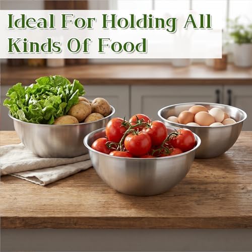 Mixing Bowl Set of 6, Thickened version Stainless Steel Mixing Bowl