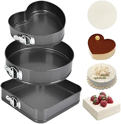 CHICIRIS Springform Pan Set, Easy Release Carbon Steel Double Coating