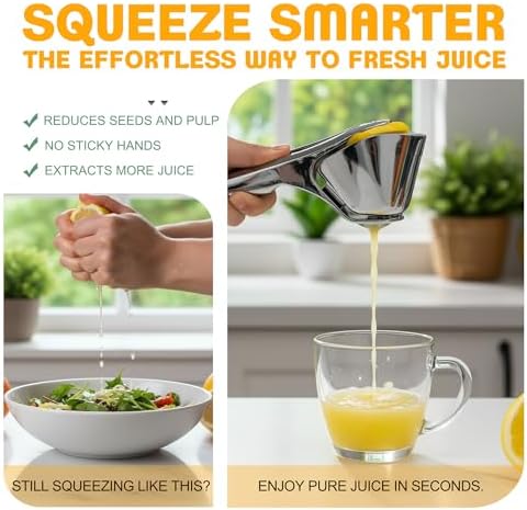 Stainless Steel Lemon Squeezer, Silver Hand Juicer