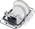 TOOLF Dish Drying Rack in Sink, Dish Drainer with Cup and Utensil