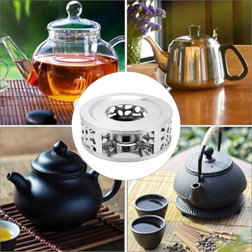 QWORK Tea Kettle Warmer, 4 Pack Brushed Stainless Steel Kettle, Hollow