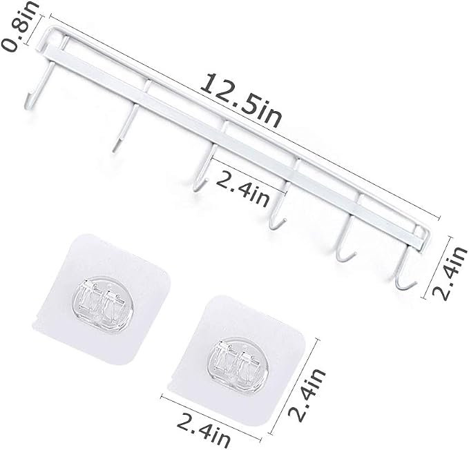 YiZhi Adhesive Wall Hooks Rack Kitchen Rail, Space Saving Utensil Holder No - Image 5