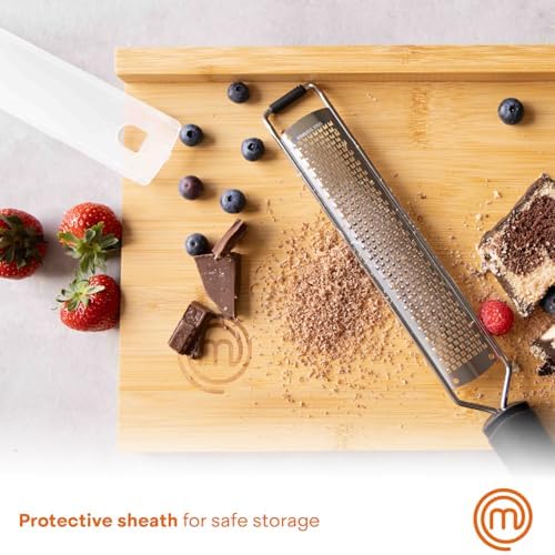 MasterChef Zester Grater with Handle, Stainless Steel, Non Slip Grip