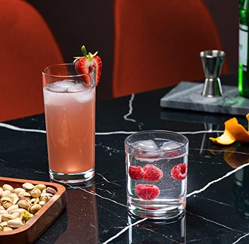Le'raze 8pc Drinking Glasses Dishwasher Safe Everyday Durable