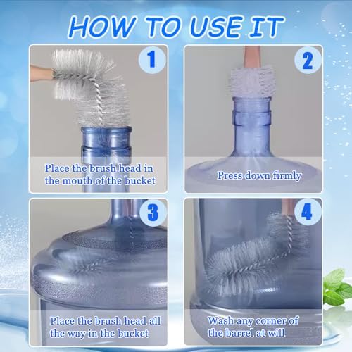 Bottle Brush, 3 Pack Long Handled Bucket Brushes with 2 Water Jug
