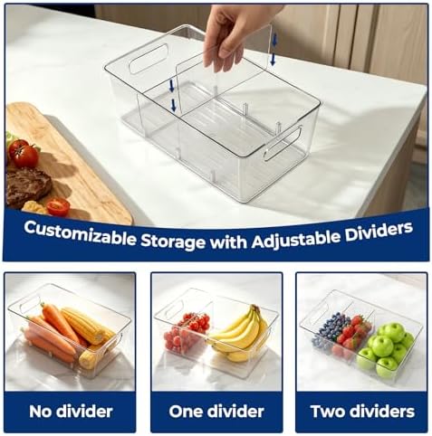 6 Pack Pantry Organizers and Storage, Food Storage Containers with 3