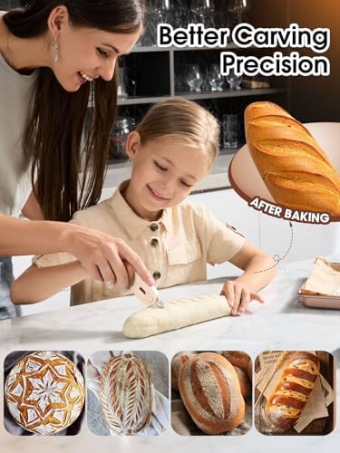 Bread Lame Dough Scoring Tool, 5 Razor Blades, Cream