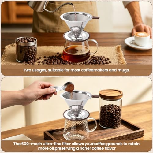 6oz Pour Over Coffee Maker Reusable Pour Over Coffee Dripper Set Glass