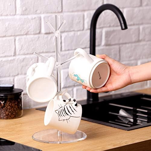 Patelai 14 Inch Acrylic Coffee Mug Tree Coffee Mug Rack Cup Holders