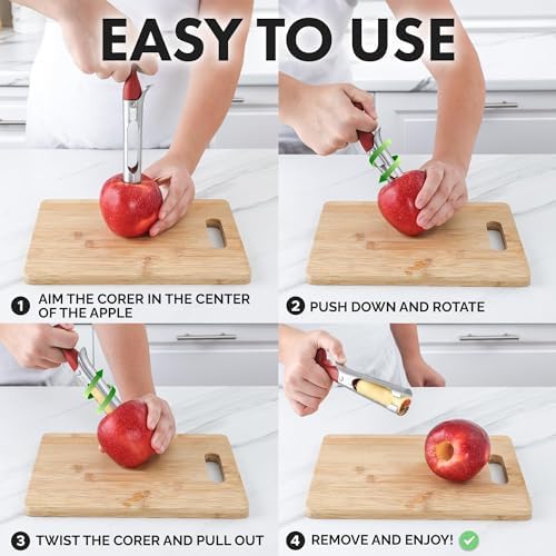 Zulay Kitchen Apple Corer, Red
