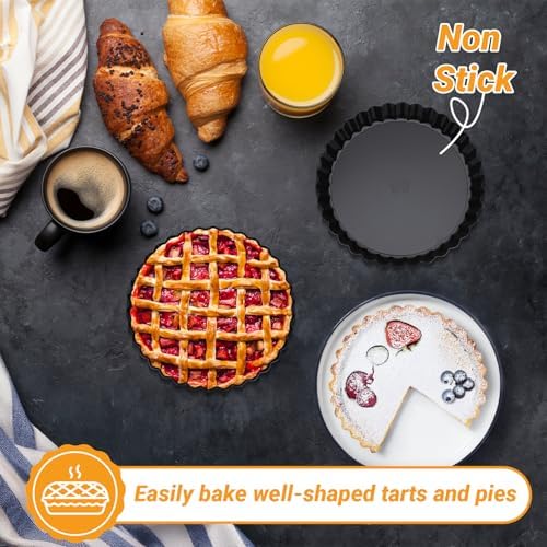 Beasea 6 Inch Round Baking Pan Set, Includes 3 Pack Carbon Steel Cake
