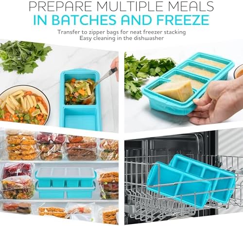 Silicone Freezer Tray With Lid-Soup Freezer Container molds-Large Ice