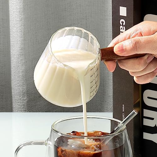 Joeyan 6 oz Glass Measuring Cups with Spout,Borosilicate Glass Triple