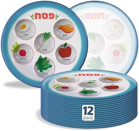 The Kosher Cook Disposable Passover Seder Plate - 12-Pack - 10 Inch