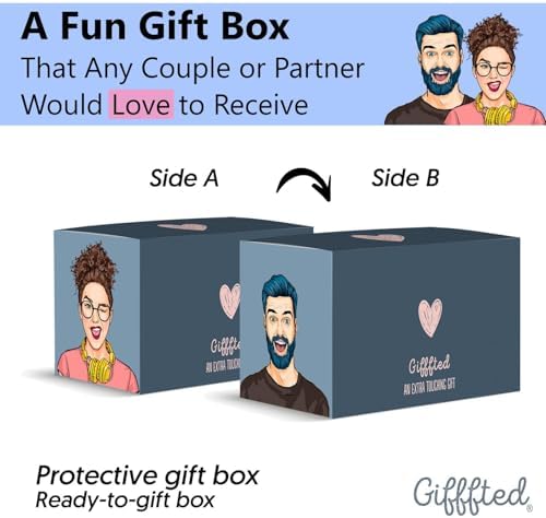Triple Gifffted Funny Couples Mugs Gift Set for Him and Her, 13oz