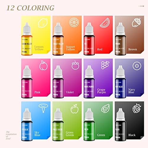 Nomeca 12 Color Cake Food Coloring Set