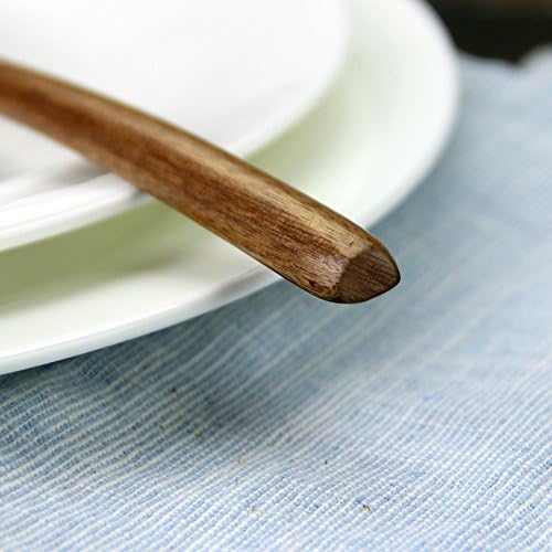 AOOSY 9 In Wooden Spoons for Eating, 6Pcs Japanese Natural Soup Spoons