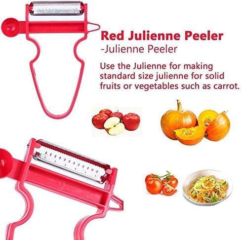 Kitchen Food Peeler Set, Stainless Steel Blades with Non-Slip Handles