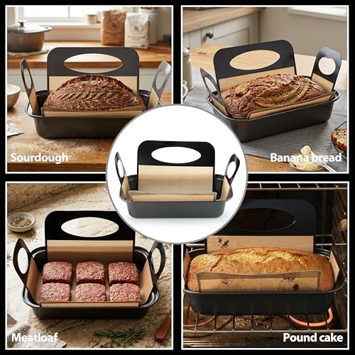 Cokuma Loaf Pans, 9*5-Inch, 2 Set with Non-stick Liners for Homemade