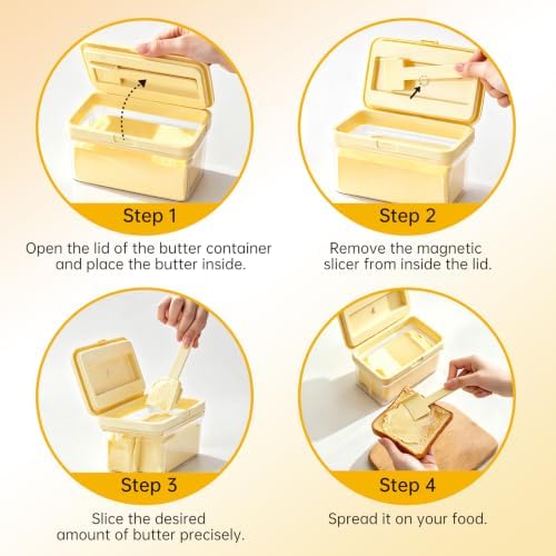 Extra Large Airtight Butter Dish with Lid for countertop & Fridge