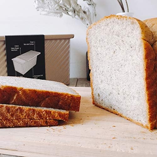 CHEFMADE Pullman Loaf Pan with Lid, 1Lb Dough Capacity Non-Stick